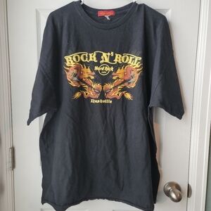Hard Rock Cafe Nashville Rock n Roll Dragons Guitars Short Sleeve Crew Neck 2XL